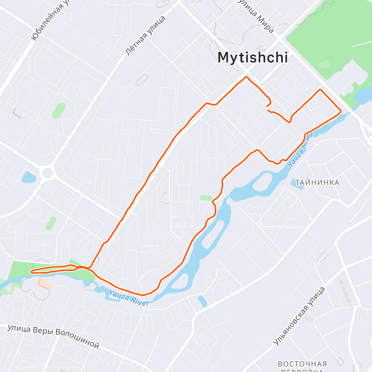 Map of the activity, Утренний забег