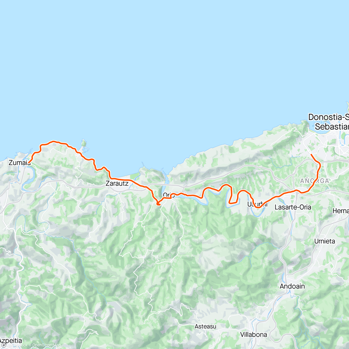 Map of the activity, BKOOL - Zumaia - Donosti