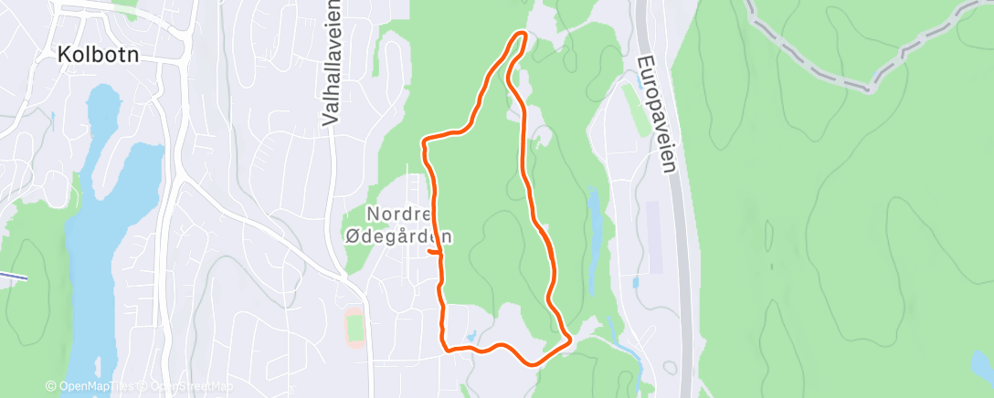 Map of the activity, Litt sti, men mest grus med 8 bakkedrag