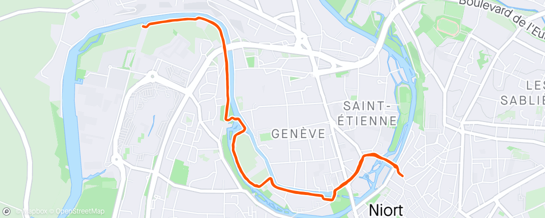 Mapa de la actividad (A/R pont base nautique)