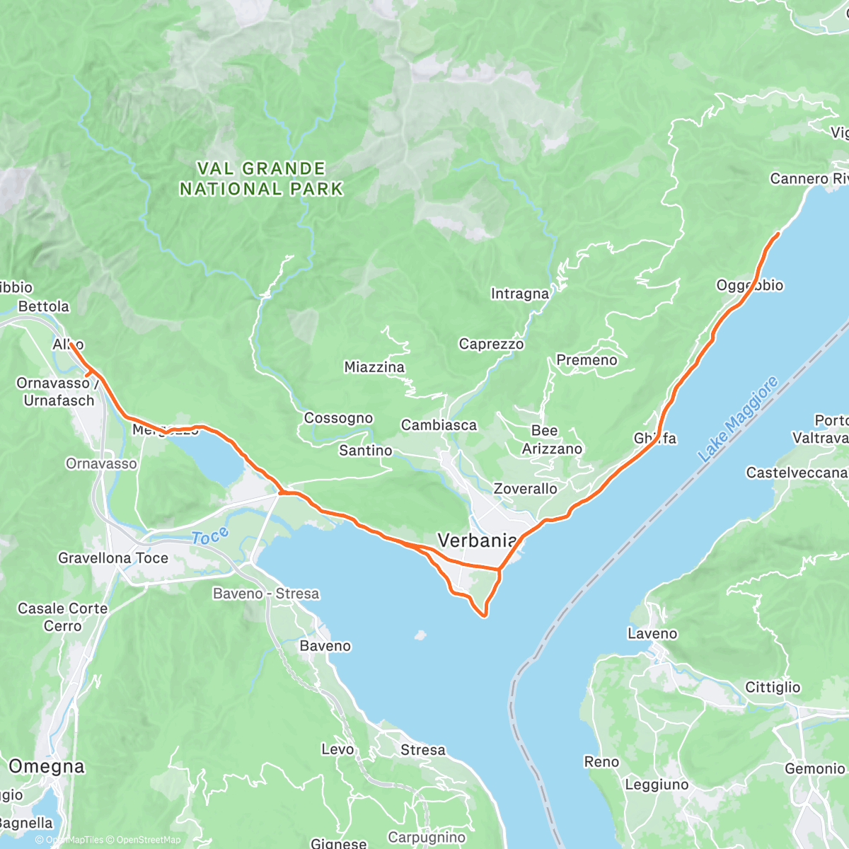 Mapa de la actividad, Ciclismo