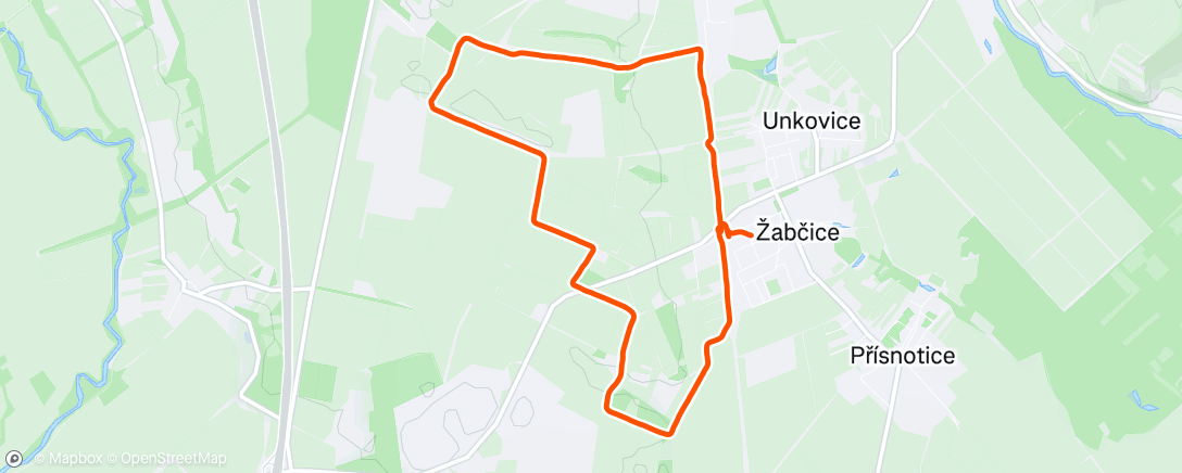 Map of the activity, Afternoon Run