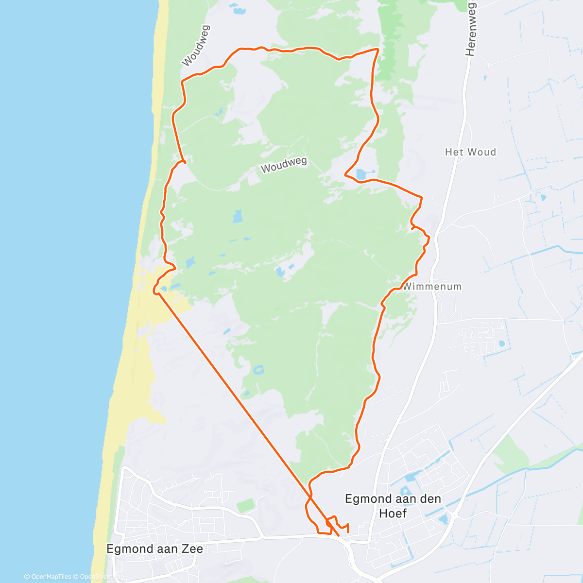 Map of the activity, Afternoon Run