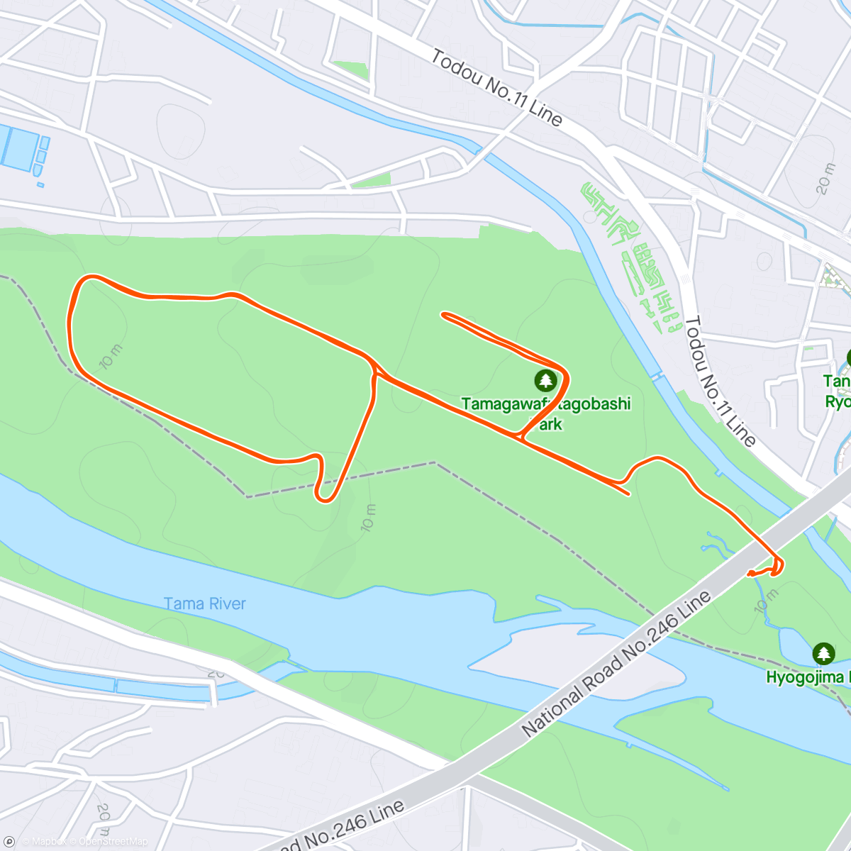 Map of the activity, Park run Tokyo
