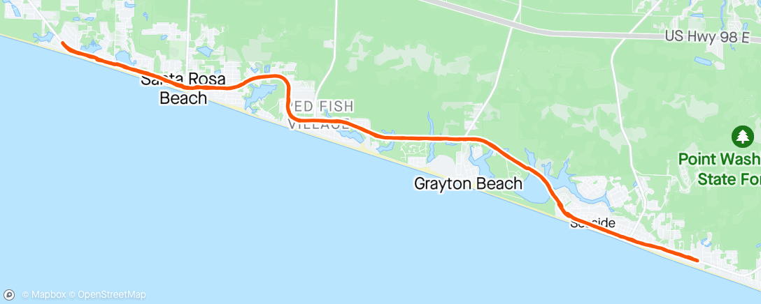 Map of the activity, 30A with my wife