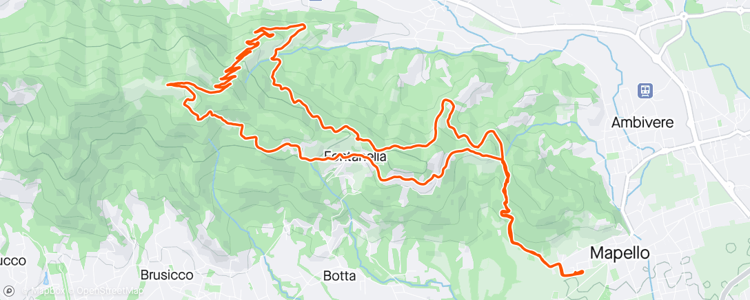 Mapa de la actividad (Sessione di trail running pomeridiana)