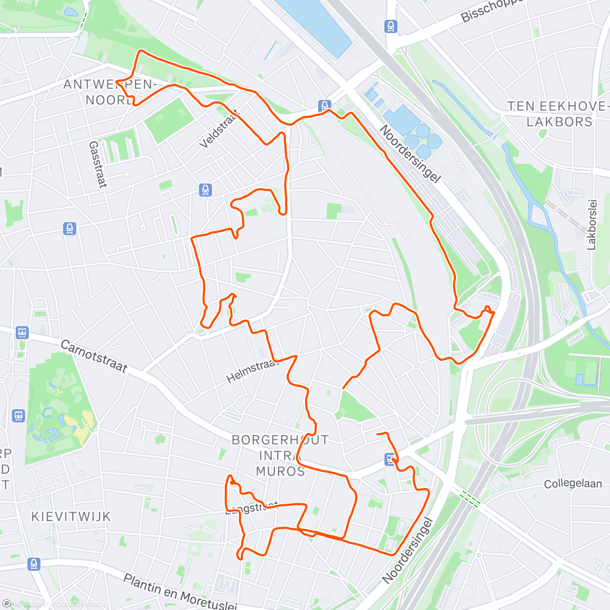 Map of the activity, Reuzenloop Borgerhout
