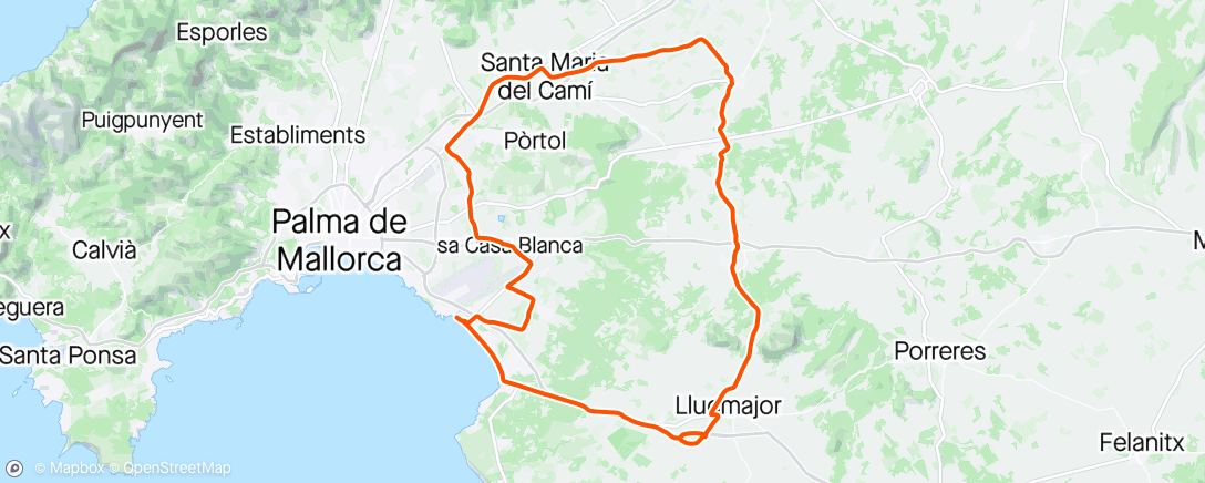 Map of the activity, St Maria-Algaida-Llucmajor