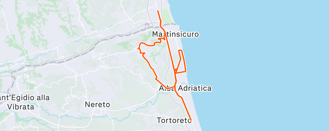 Map of the activity, Pedalata mattutina