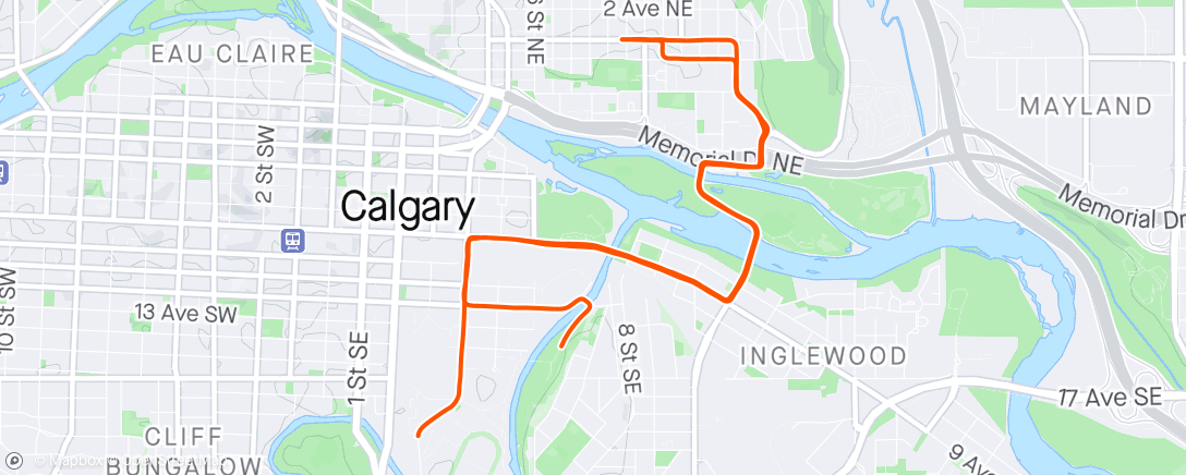 Mapa da atividade, Calgary 10k