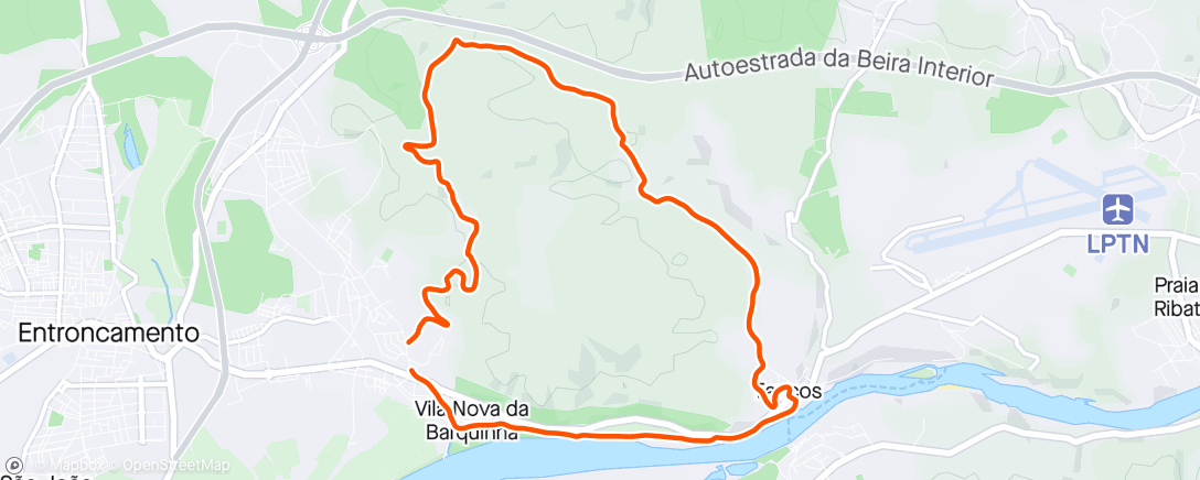 Map of the activity, Evening Dog Trail Run