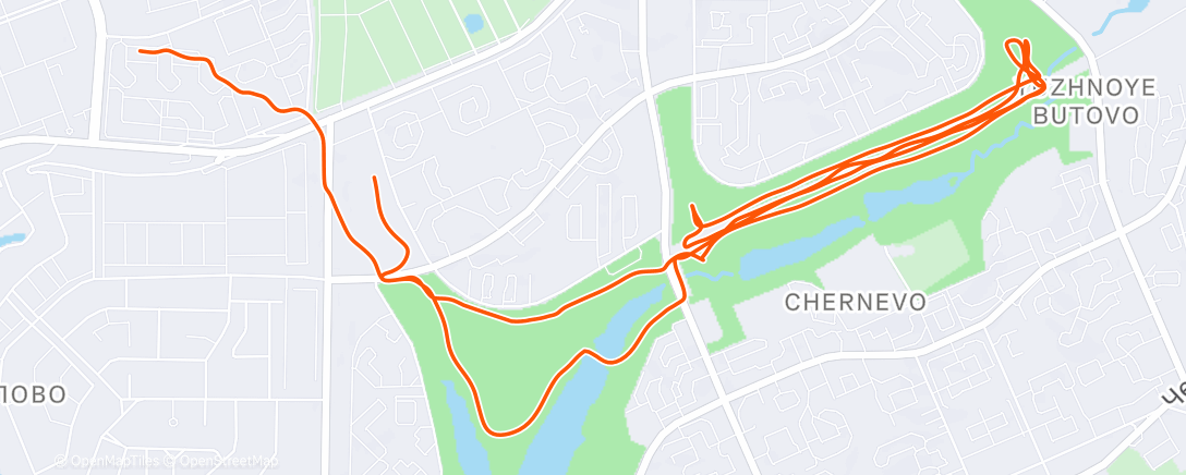 Map of the activity, Интервалы 4х1км по ~4:20