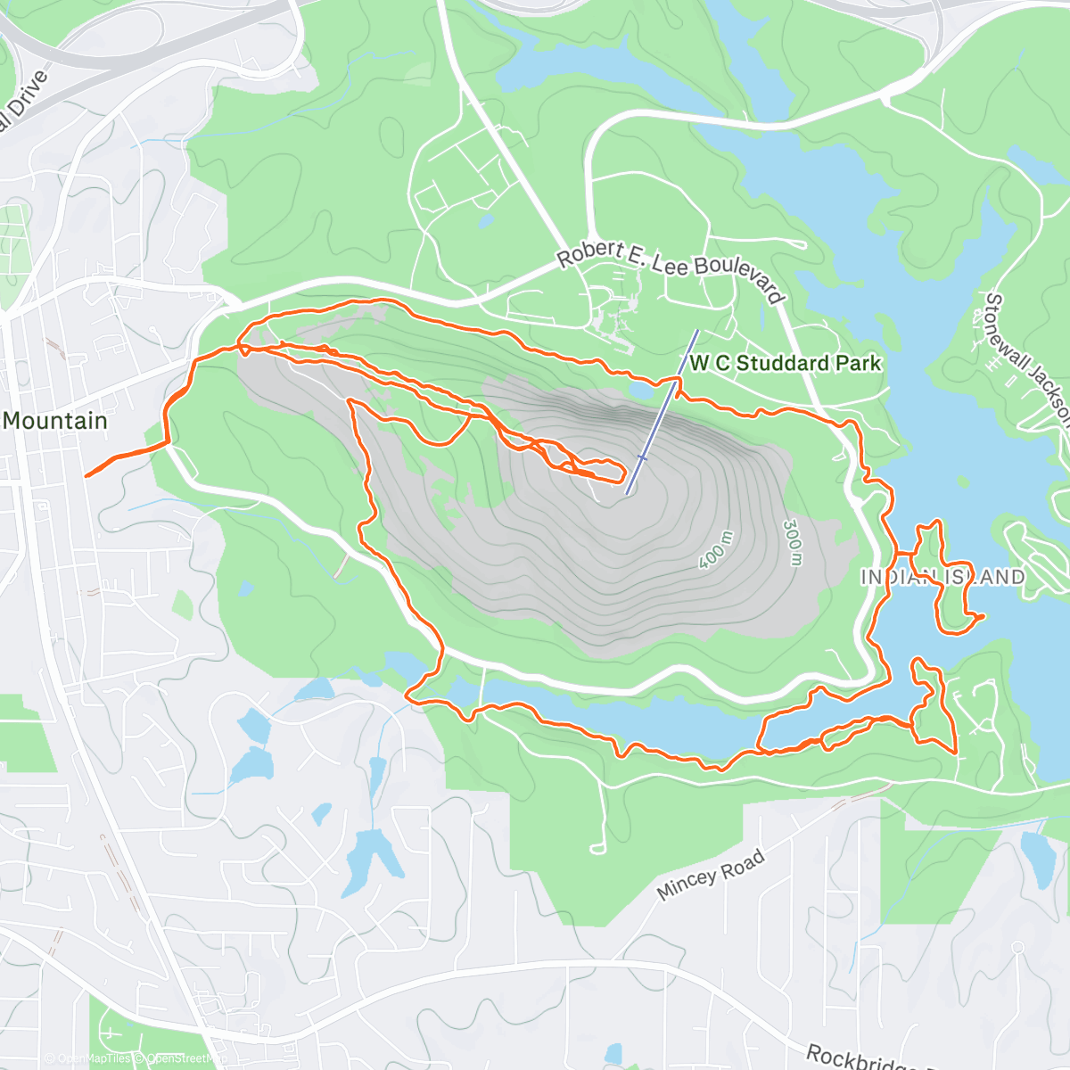 Map of the activity, Morning Trail Run in Stone Mountains