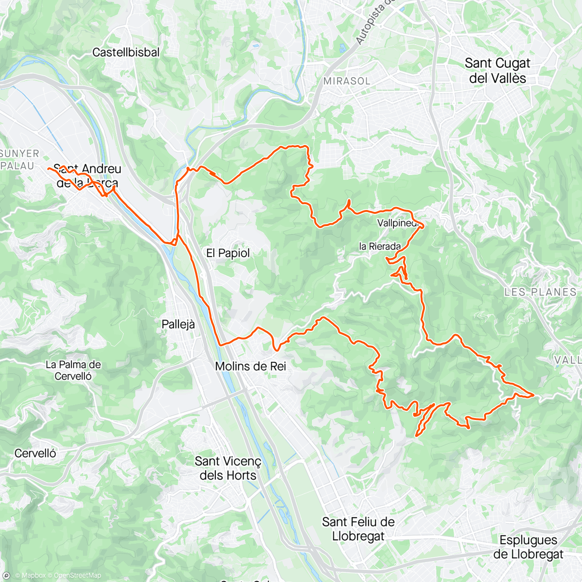 Map of the activity, Btt collserola