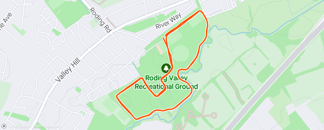Map of the activity, Parkrun #116 - Roding Valley