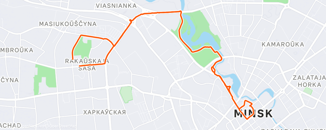 Map of the activity, Утренний забег