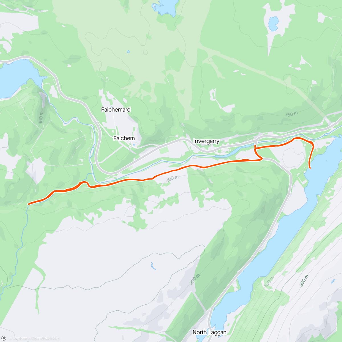Map of the activity, Walk to waterfall