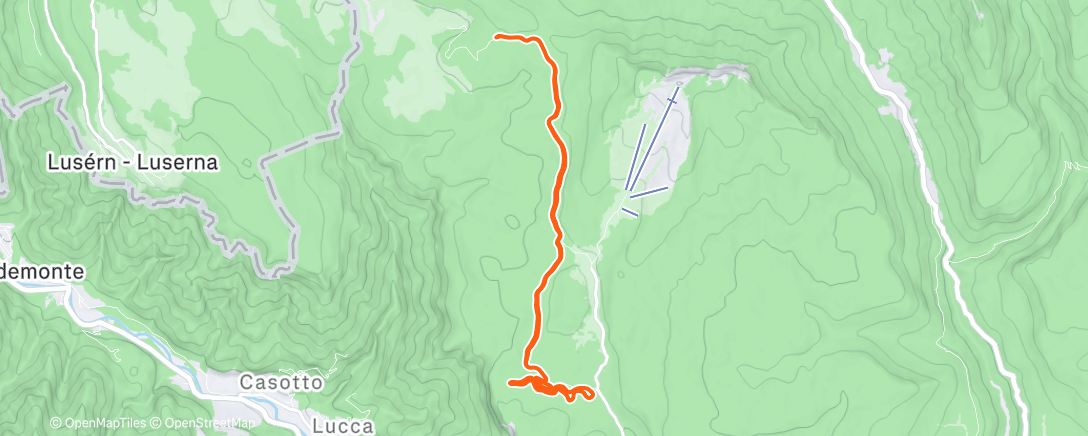 Map of the activity, Sessione di sci nordico mattutina