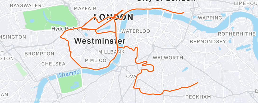 Map of the activity, Zwift - Activation on Triple Loops in London