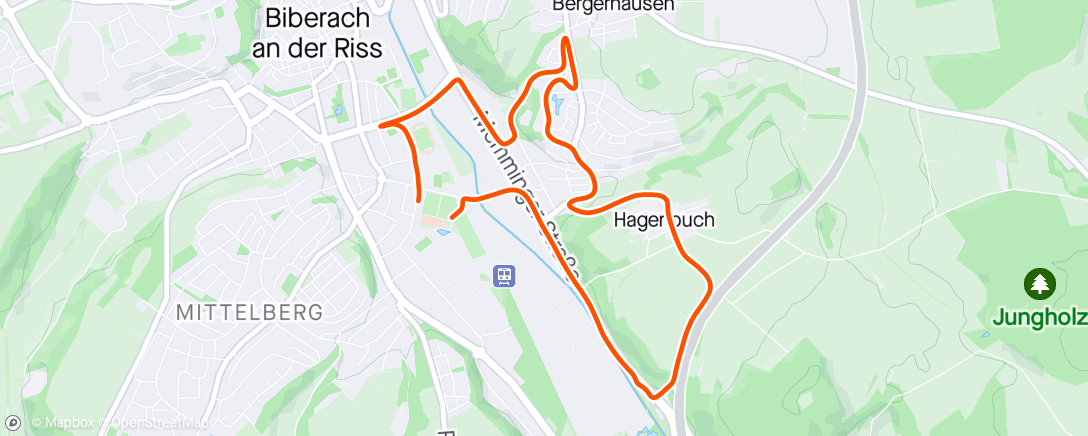 Map of the activity, Jobbresejogg