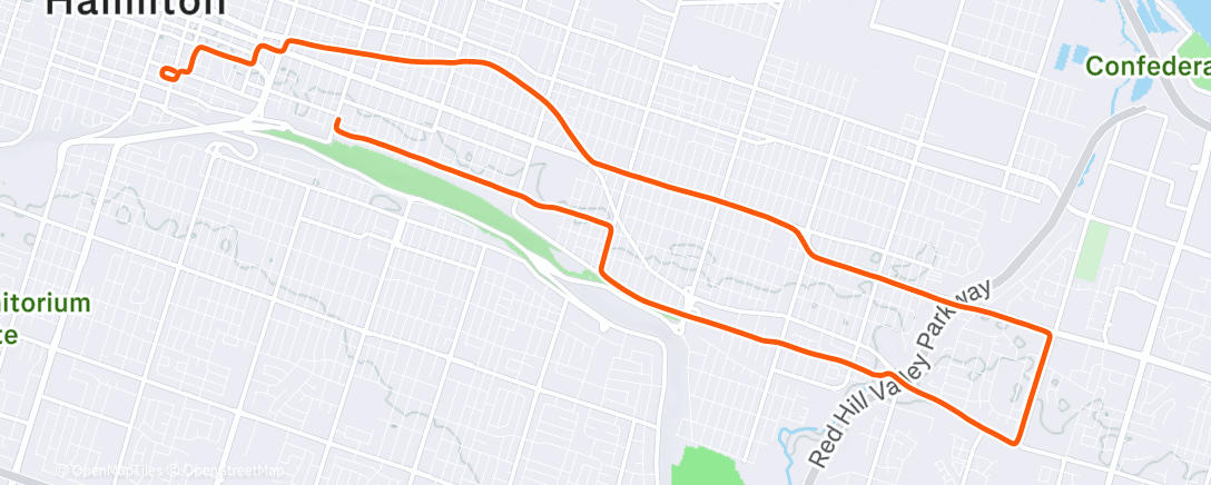 Map of the activity, Evening Run