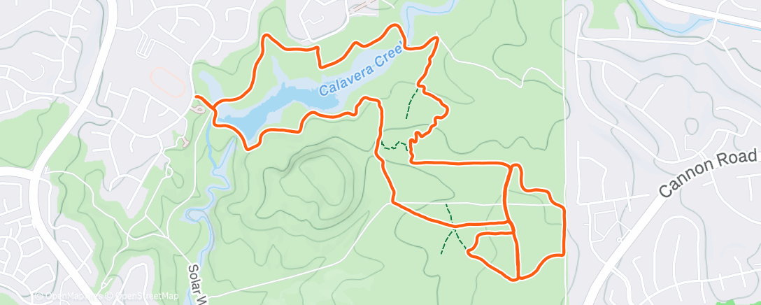 Map of the activity, Afternoon Run