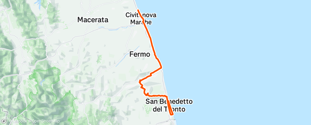 Map of the activity, Pedalata dell'ora di pranzo