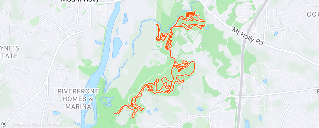 Map of the activity, MTB e bike at Whitewater Center
