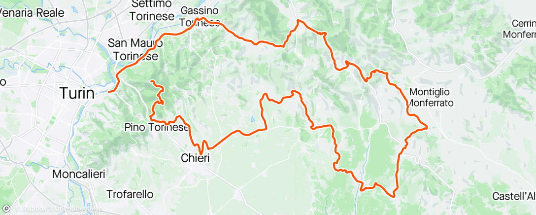Map of the activity, Gran Fondo Torino
