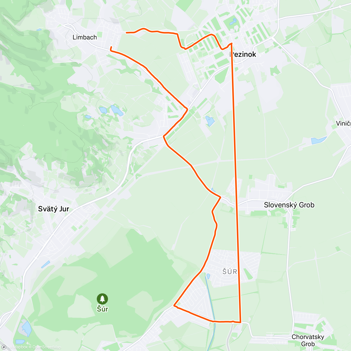 Map of the activity, Evening Ride