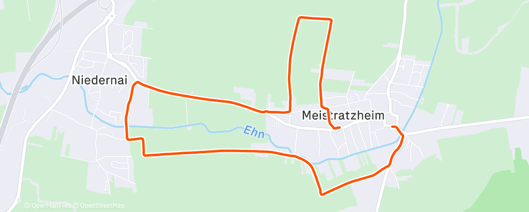 Map of the activity, Course à pied le matin