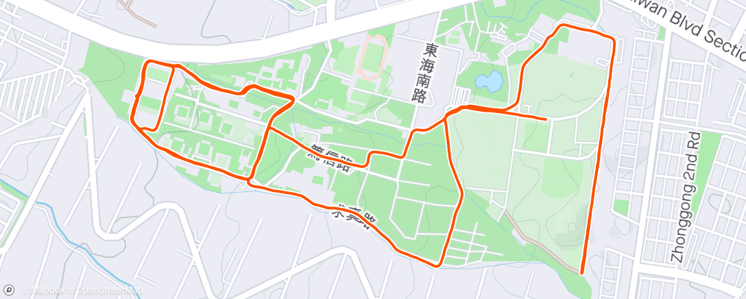 Kaart van de activiteit “晨間跑步”