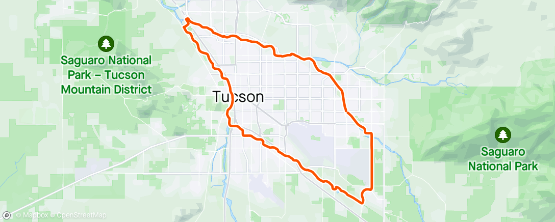 Map of the activity, Tucson Loop with Mike Noonan