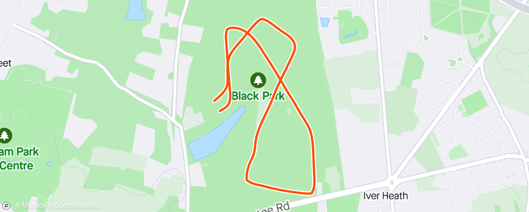 Karte der Aktivität „Black Park parkrun, Event 711 on 2024-05-04 27 minute pacer”