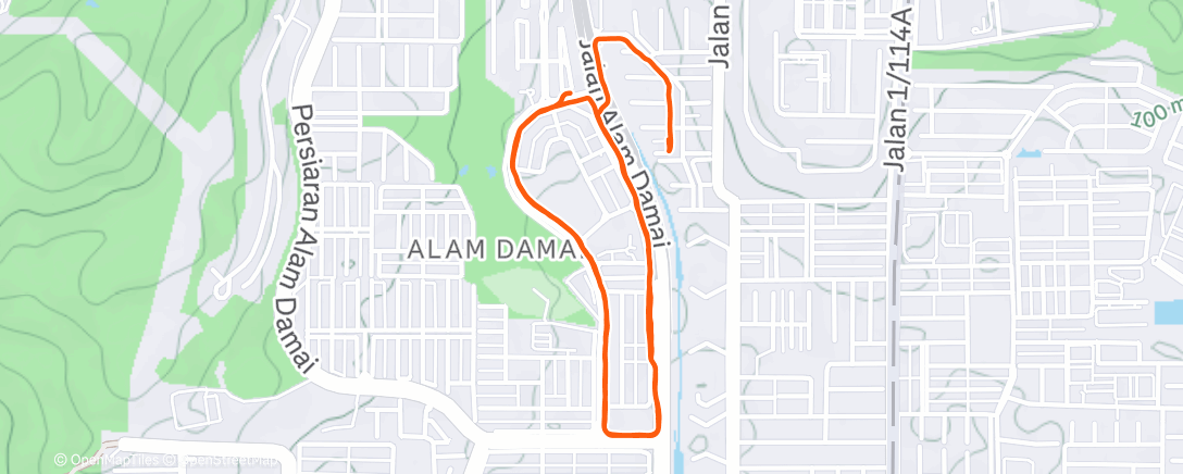 Map of the activity, Afternoon Run