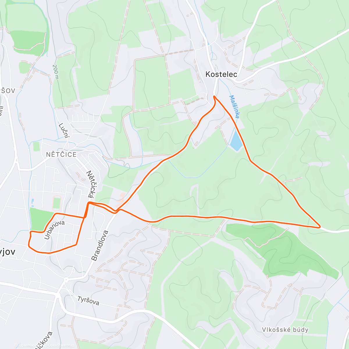 Map of the activity, Štěpánský běh 5./🥇