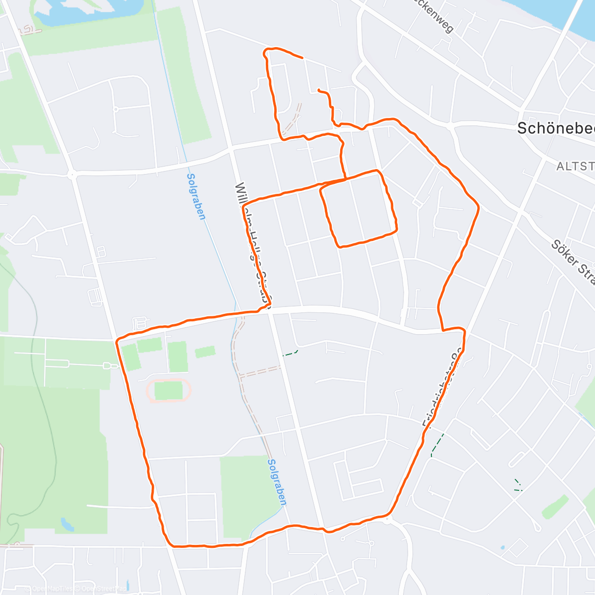 Map of the activity, Road to Cologne