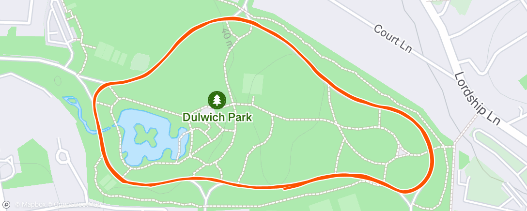 Map of the activity, Saturday Morning Run