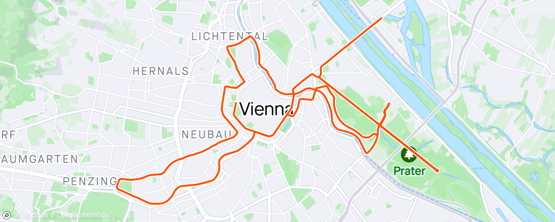 Map of the activity, 41st Vienna City Marathon