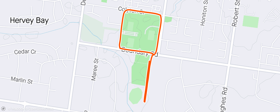 Map of the activity, Afternoon Run before swim