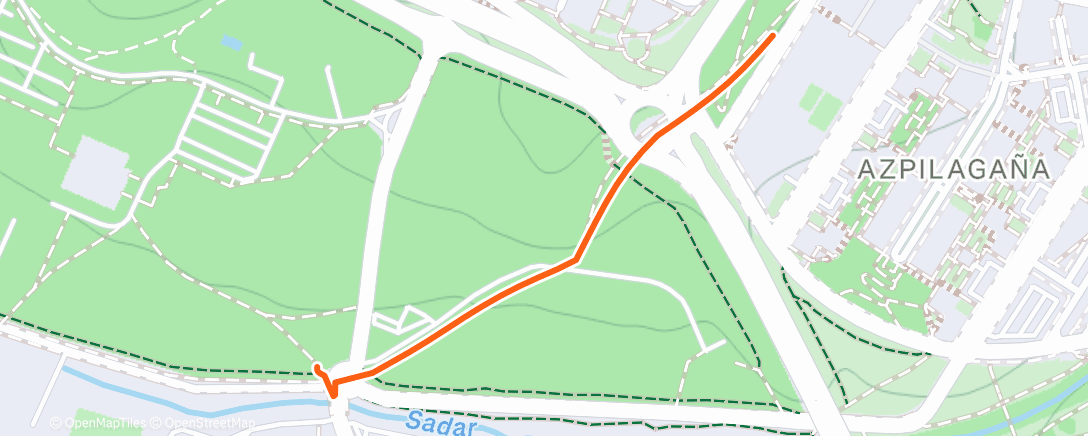 Map of the activity, Carrera de noche