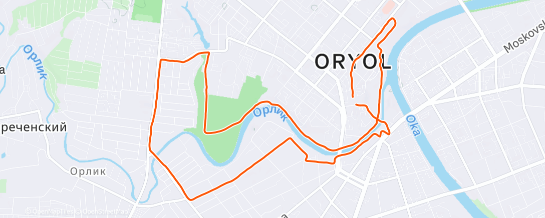 Map of the activity, Morning Run