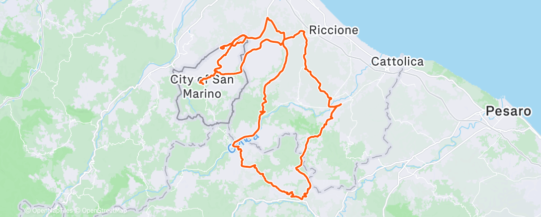 Map of the activity, Pedalata mattutina