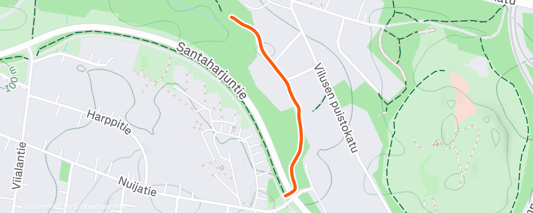 Map of the activity, Evening Walk