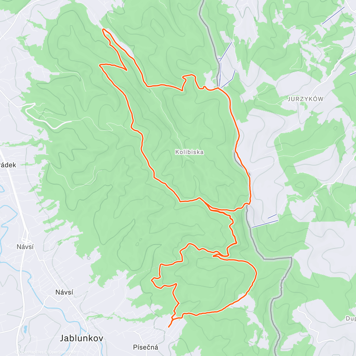 Map of the activity, Morning Mountain Bike Ride
