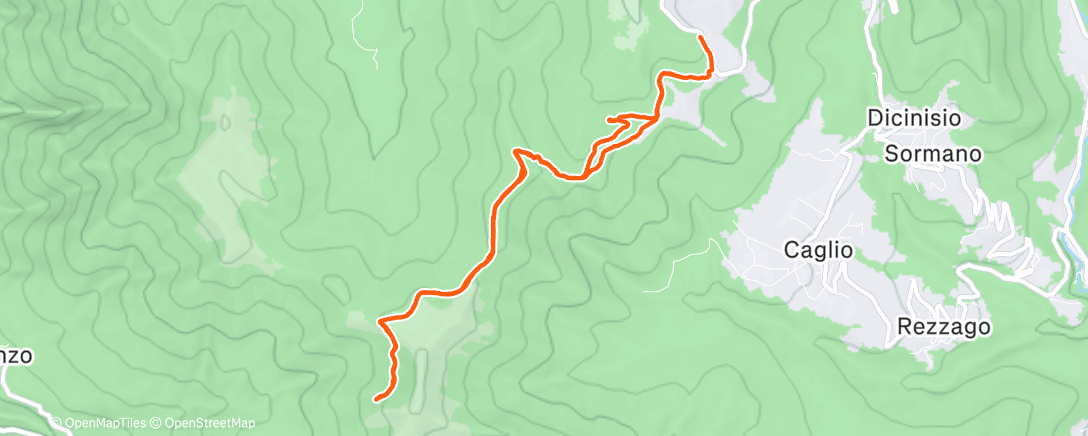 Map of the activity, Night Hike