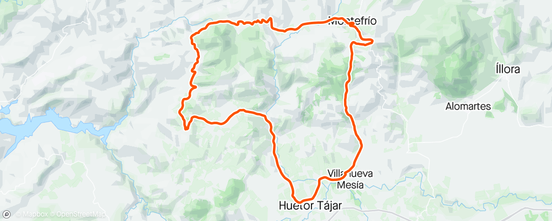 Map of the activity, Huétor Tajar_Montefrio_Ventorros