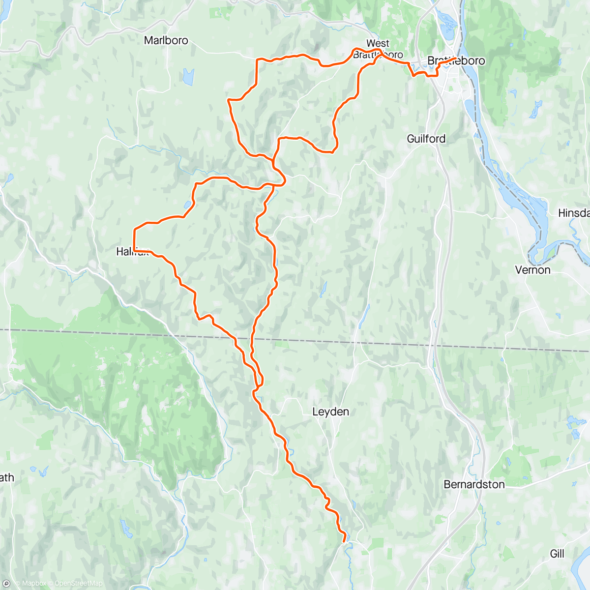 Mapa de la actividad, Morning Gravel Ride