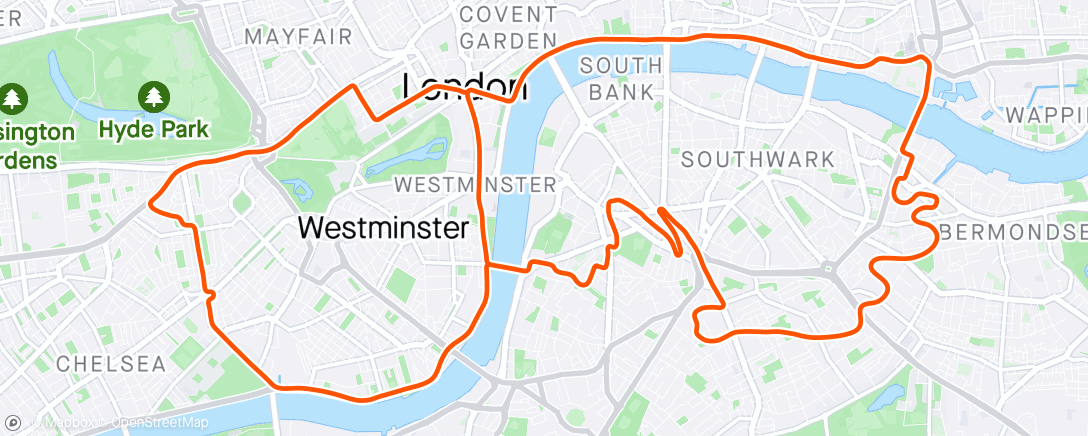 Map of the activity, Zwift - Zone 2 Short in London