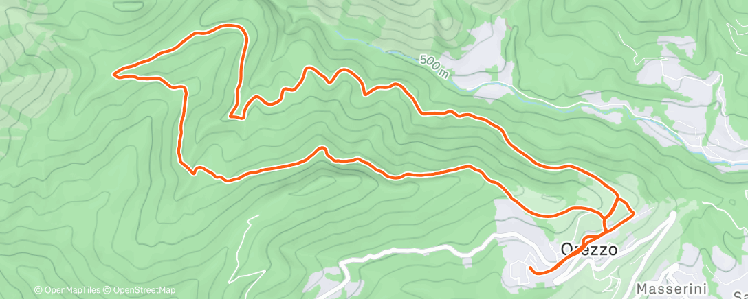Map of the activity, Corsa dell'ora di pranzo